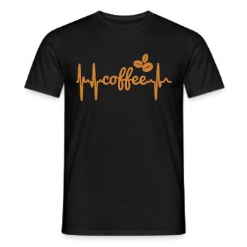 Kaffee - Männer T-Shirt - Schwarz - Vorne - AI Model Male 178 light (178cm)