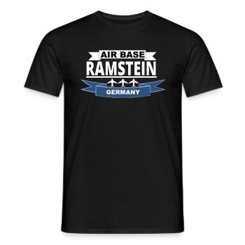 Armée américaine | Base aérienne | Ramstein | Allemagne - T-shirt homme - noir - Devant - AI Model Male 178 light (178cm)