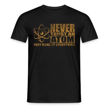 Atom teacher school nerd humor student physics - Men's T-Shirt - black - Front - AI Model Male 178 light (178cm)