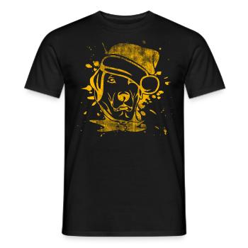 Christmas dog - Men's T-Shirt - black - Front - AI Model Male 178 light (178cm)