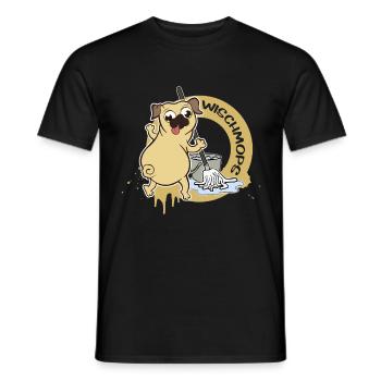 Wischmop Wischen Hunde Haushalt Hund Mops Geschenk - Männer T-Shirt - Schwarz - Vorne - AI Model Male 178 light (178cm)