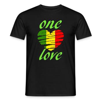 Cœur un amour - T-shirt homme - noir - Devant - AI Model Male 178 light (178cm)