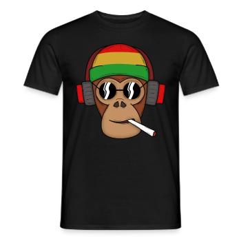 Smoke monkey - Männer T-Shirt - Schwarz - Vorne - AI Model Male 178 light (178cm)