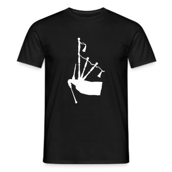 Cornemuse - Bagpipe - T-shirt homme - noir - Devant - AI Model Male 178 light (178cm)