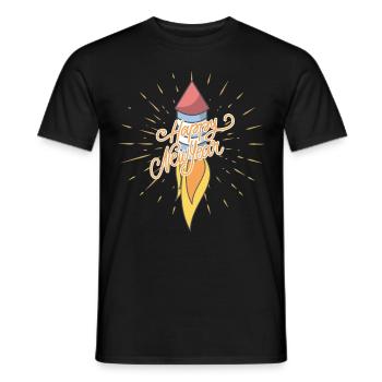Happy new year i rocket gift - Men's T-Shirt - black - Front - AI Model Male 178 light (178cm)