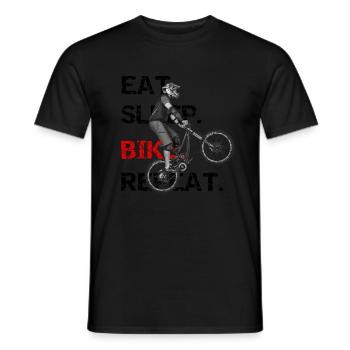 eat sleep bike repeat - Men's T-Shirt - black - Front - AI Model Male 178 light (178cm)