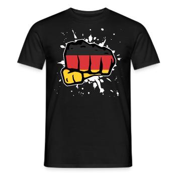Germany fist - Men's T-Shirt - black - Front - AI Model Male 178 light (178cm)