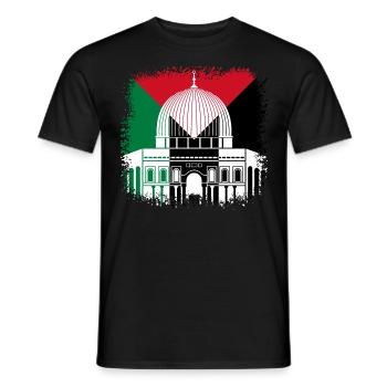 Palestine mosque - Men's T-Shirt - black - Front - AI Model Male 178 light (178cm)