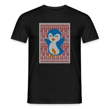 Happy Penguin! - Men's T-Shirt - black - Front - AI Model Male 178 light (178cm)