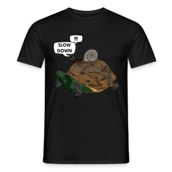 Limace de tortue drôle - T-shirt homme - noir - Devant - AI Model Male 178 light (178cm)