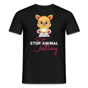 Stop Animal Testing Stops Animal Trials Gift - Men's T-Shirt - black - Front - AI Model Male 178 light (178cm)