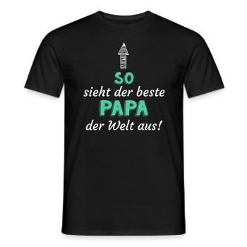 So sieht der BESTE PAPA der Welt aus - Männer T-Shirt - Schwarz - Vorne - AI Model Male 178 light (178cm)