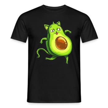 Avocado Avogato Katze Kätzchen Mietze Geschenk - Männer T-Shirt - Schwarz - Vorne - AI Model Male 178 light (178cm)
