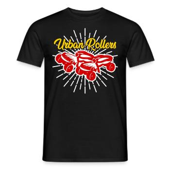 Rollschuhe - Männer T-Shirt - Schwarz - Vorne - AI Model Male 178 light (178cm)
