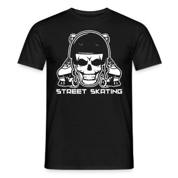 Rollschuhe - Männer T-Shirt - Schwarz - Vorne - AI Model Male 178 light (178cm)