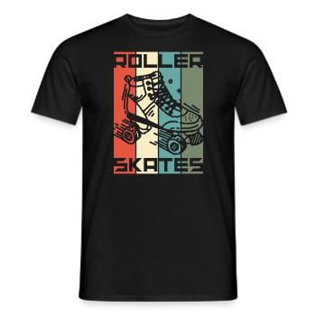 Rollschuhe - Männer T-Shirt - Schwarz - Vorne - AI Model Male 178 light (178cm)