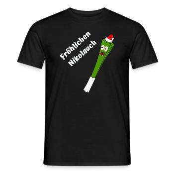 Fröhlichen Nikolauch - Männer T-Shirt - Schwarz - Vorne - AI Model Male 178 light (178cm)