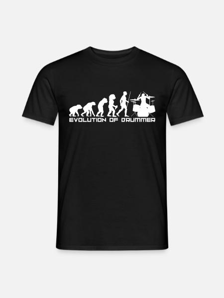 Schlagzeug Entwicklung Evolution Steinzeit Trommel - Männer T-Shirt - Schwarz