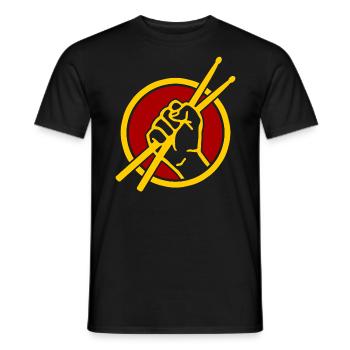 Batterie pilons batteur passion - T-shirt homme - noir - Devant - AI Model Male 178 light (178cm)