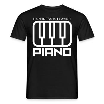 piano - Men's T-Shirt - black - Front - AI Model Male 178 light (178cm)
