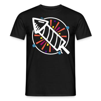 Silvester Rakete funkeln Explosion Nacht dunkel - Männer T-Shirt - Schwarz - Vorne - AI Model Male 178 light (178cm)