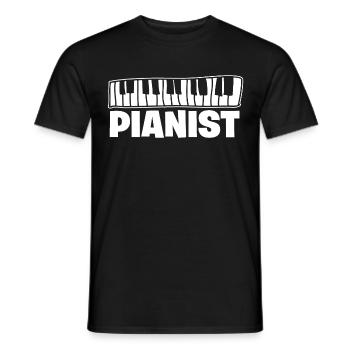 piano - Men's T-Shirt - black - Front - AI Model Male 178 light (178cm)