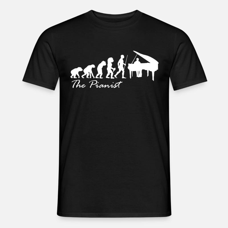 Klavier Evolution - Männer T-Shirt - Schwarz