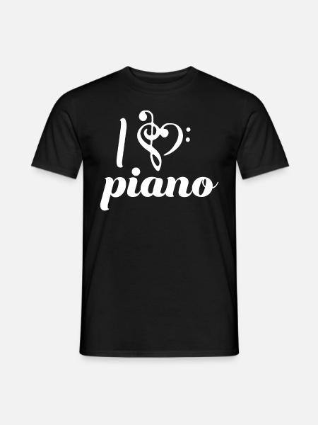 Klavier - Männer T-Shirt - Schwarz