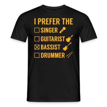 bass player - Men's T-Shirt - black - Front - AI Model Male 178 light (178cm)