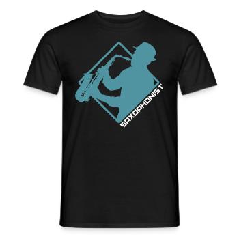 saxophone - Men's T-Shirt - black - Front - AI Model Male 178 light (178cm)
