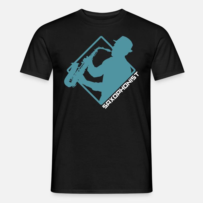 Saxophon - Männer T-Shirt - Schwarz