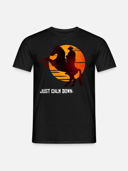 Red Dead Redemption Just Calm Down Red Horse Tee - Männer T-Shirt - Schwarz