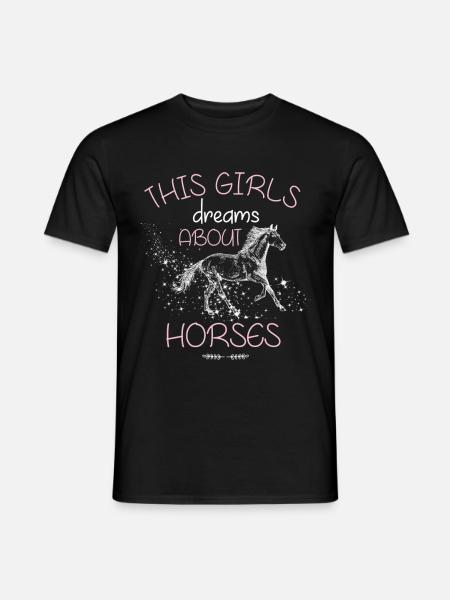 cette fille rêve de chevaux - T-shirt homme - noir