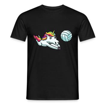 Unicorn volleyball volleyball player gift - Men's T-Shirt - black - Front - AI Model Male 178 light (178cm)