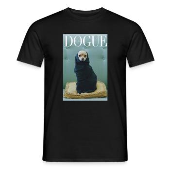 Chien chihuahua magazine de mode - T-shirt homme - noir - Devant - AI Model Male 178 light (178cm)