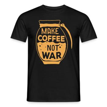 Make Coffee Not War Coffee Saying - Men's T-Shirt - black - Front - AI Model Male 178 light (178cm)