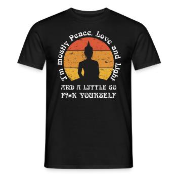 Buddha Yoga Meditation Sarcasm Sarcastic bitch - Men's T-Shirt - black - Front - AI Model Male 178 light (178cm)