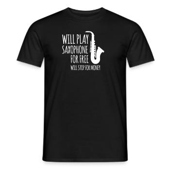 Will Play Saxophone For free Saxophone Musik Jazz - Männer T-Shirt - Schwarz - Vorne - AI Model Male 178 light (178cm)