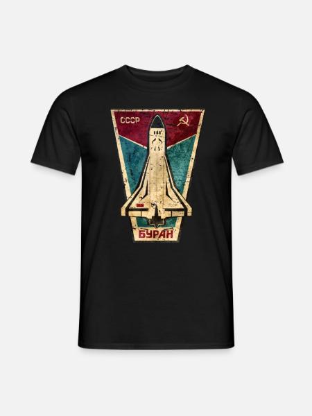Sowjetunion Propaganda Poster Weltall - Männer T-Shirt - Schwarz
