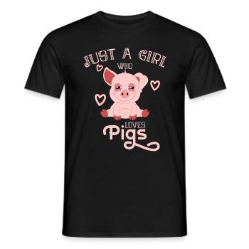 Pig Piglet Piglet Girlie Valentine's Day - Men's T-Shirt - black - Front - AI Model Male 178 light (178cm)