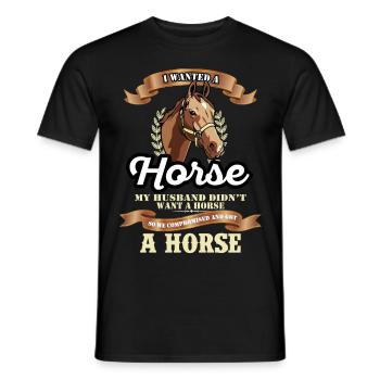 Ich wollte ein Pferd - Männer T-Shirt - Schwarz - Vorne - AI Model Male 178 light (178cm)