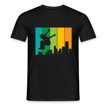 Parkour Traceur Freerunning Obstacle Course Gift - Men's T-Shirt - black - Front - AI Model Male 178 light (178cm)