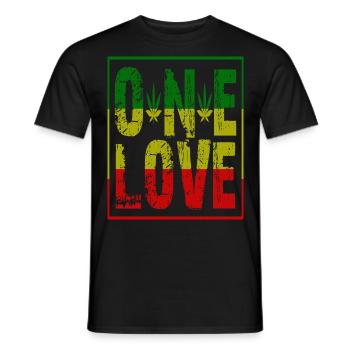 Rasta one love - Men's T-Shirt - black - Front - AI Model Male 178 light (178cm)