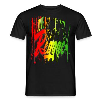 Reggae 6J'aime le reggae - T-shirt homme - noir - Devant - AI Model Male 178 light (178cm)