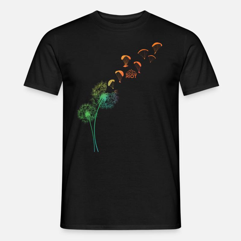 Dandelion Gleitschirm - Männer T-Shirt - Schwarz