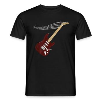 Guitare Guitar Heartbeat - T-shirt homme - noir - Devant - AI Model Male 178 light (178cm)