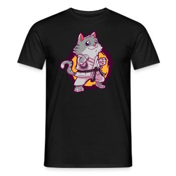 Cat rate Cat Cat Fille d'arts martiaux - T-shirt homme - noir - Devant - AI Model Male 178 light (178cm)