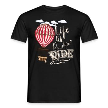 Ballonfahrer Heißluftballon - Männer T-Shirt - Schwarz - Vorne - AI Model Male 178 light (178cm)