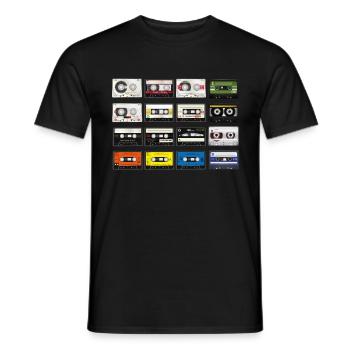 Audio Kassette Mixtape 80er 90er Retro Geschenk - Männer T-Shirt - Schwarz - Vorne - AI Model Male 178 light (178cm)