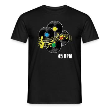 Disque 45 tours Disque Hipster Record LP - T-shirt homme - noir - Devant - AI Model Male 178 light (178cm)
